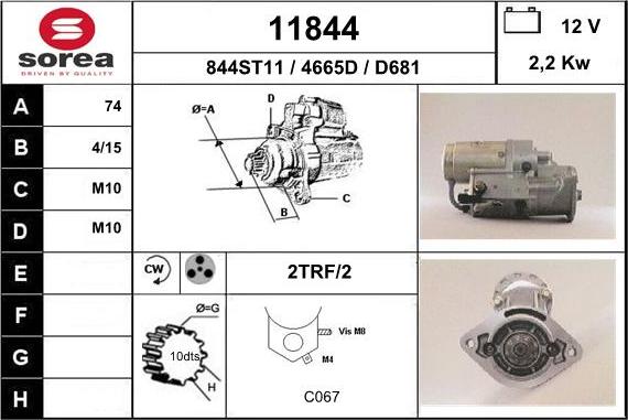 EAI 11844 - Стартер autospares.lv