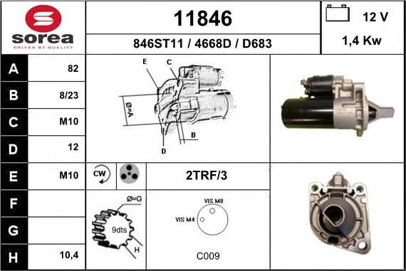 EAI 11846 - Стартер autospares.lv