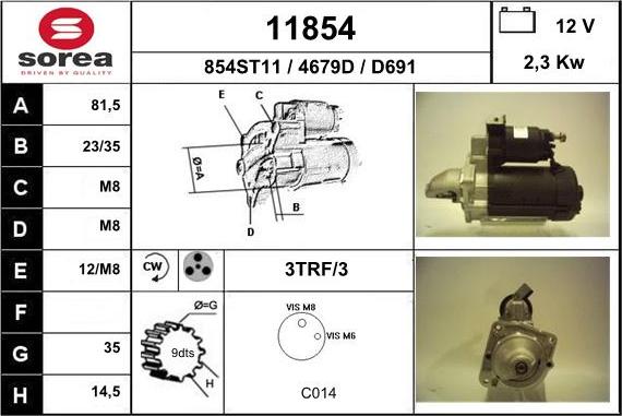 EAI 11854 - Стартер autospares.lv