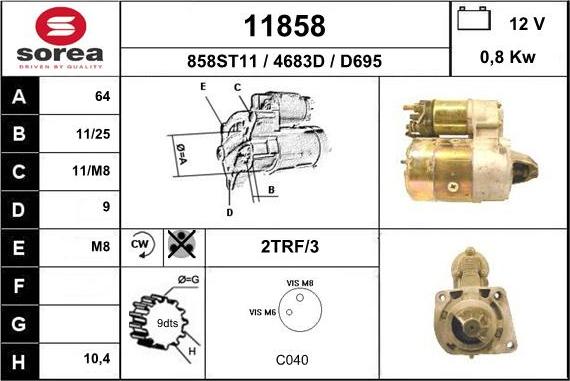 EAI 11858 - Стартер autospares.lv