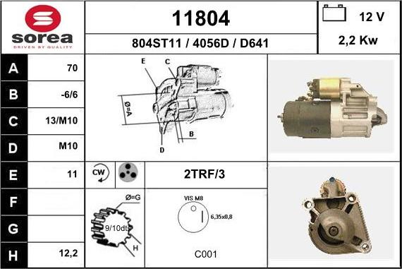 EAI 11804 - Стартер autospares.lv