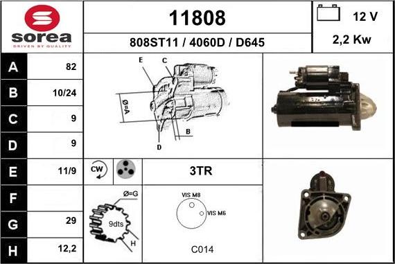 EAI 11808 - Стартер autospares.lv