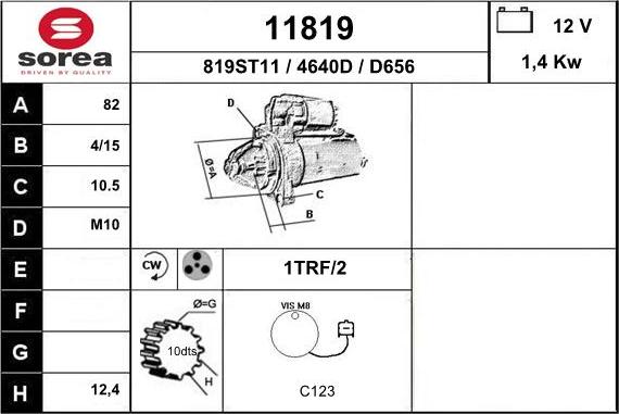 EAI 11819 - Стартер autospares.lv