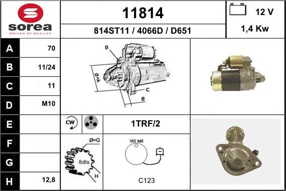 EAI 11814 - Стартер autospares.lv