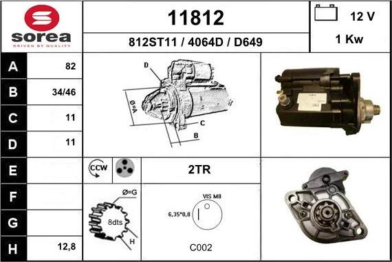 EAI 11812 - Стартер autospares.lv