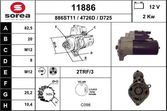 EAI 11886 - Стартер autospares.lv