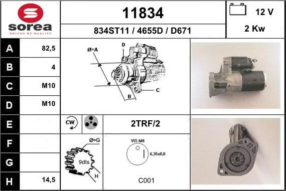 EAI 11834 - Стартер autospares.lv