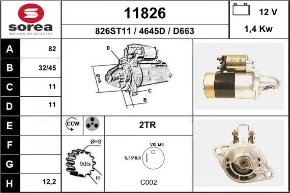 EAI 11826 - Стартер autospares.lv