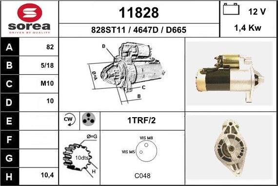 EAI 11828 - Стартер autospares.lv