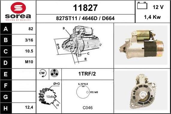 EAI 11827 - Стартер autospares.lv