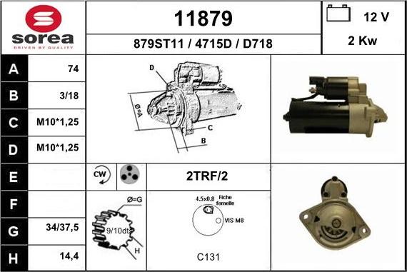 EAI 11879 - Стартер autospares.lv