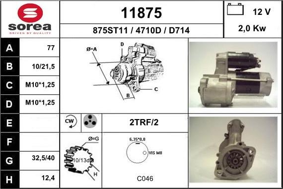 EAI 11875 - Стартер autospares.lv