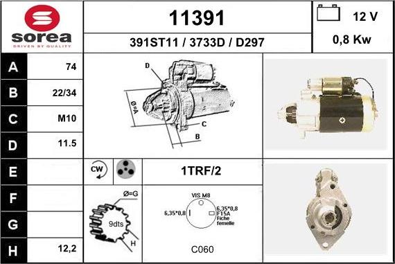 EAI 11391 - Стартер autospares.lv