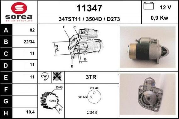 EAI 11347 - Стартер autospares.lv