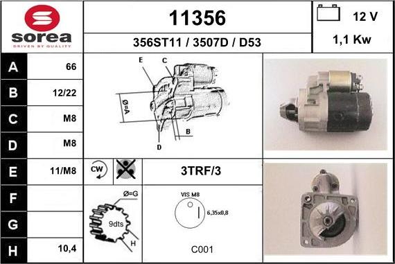 EAI 11356 - Стартер autospares.lv