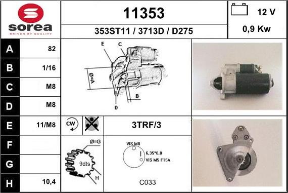 EAI 11353 - Стартер autospares.lv