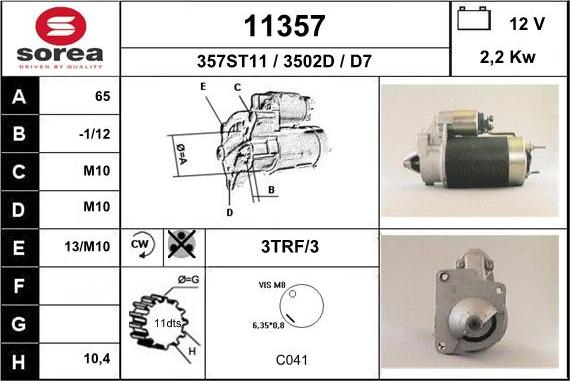 EAI 11357 - Стартер autospares.lv