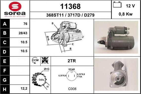 EAI 11368 - Стартер autospares.lv