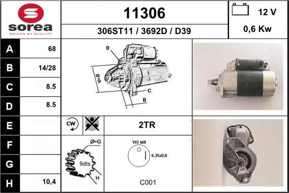 EAI 11306 - Стартер autospares.lv