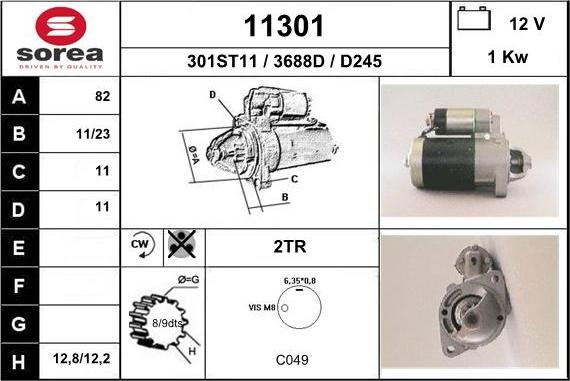 EAI 11301 - Стартер autospares.lv