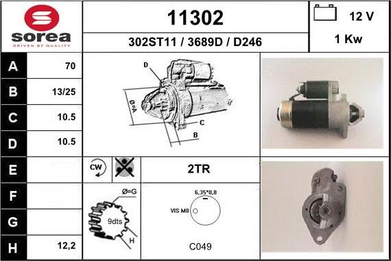 EAI 11302 - Стартер autospares.lv