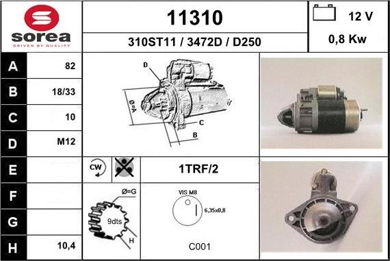 EAI 11310 - Стартер autospares.lv