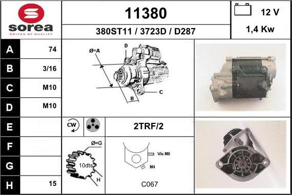 EAI 11380 - Стартер autospares.lv