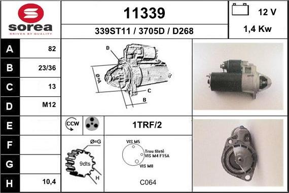 EAI 11339 - Стартер autospares.lv