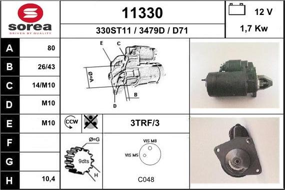 EAI 11330 - Стартер autospares.lv