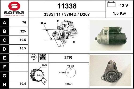 EAI 11338 - Стартер autospares.lv