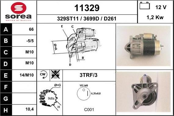 EAI 11329 - Стартер autospares.lv