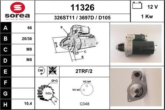 EAI 11326 - Стартер autospares.lv