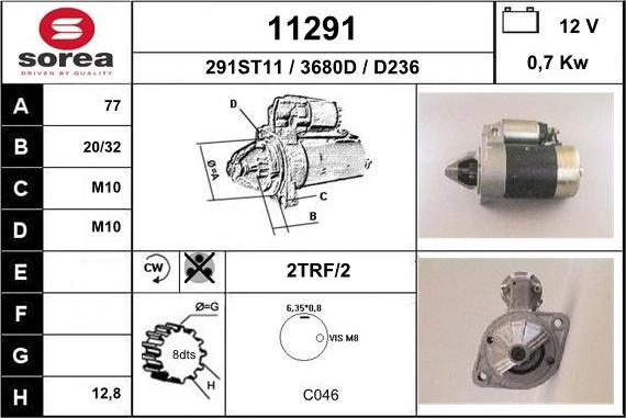 EAI 11291 - Стартер autospares.lv