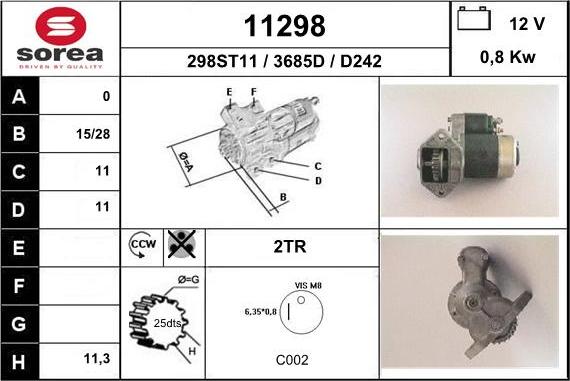 EAI 11298 - Стартер autospares.lv