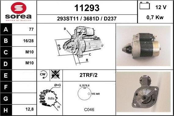 EAI 11293 - Стартер autospares.lv