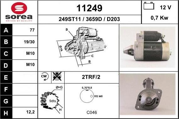 EAI 11249 - Стартер autospares.lv