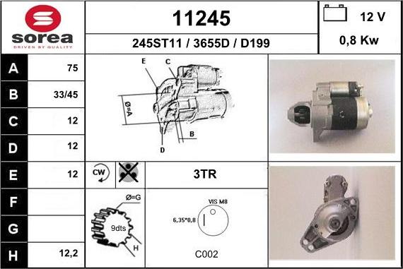 EAI 11245 - Стартер autospares.lv