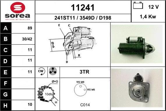 EAI 11241 - Стартер autospares.lv