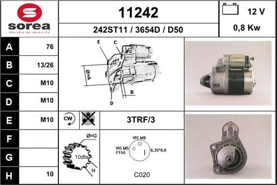 EAI 11242 - Стартер autospares.lv