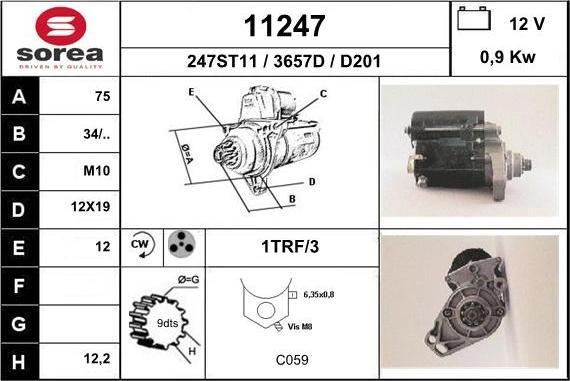 EAI 11247 - Стартер autospares.lv