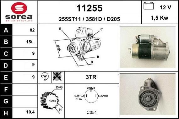 EAI 11255 - Стартер autospares.lv