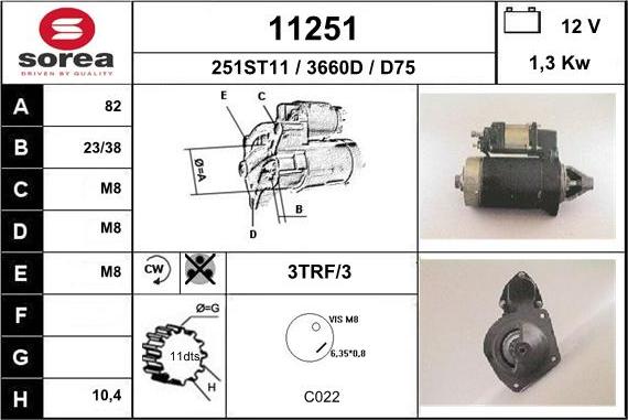 EAI 11251 - Стартер autospares.lv