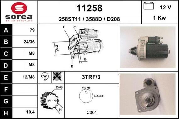 EAI 11258 - Стартер autospares.lv