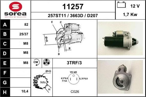 EAI 11257 - Стартер autospares.lv