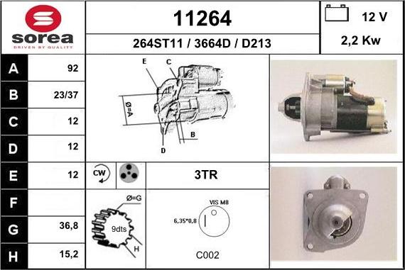 EAI 11264 - Стартер autospares.lv