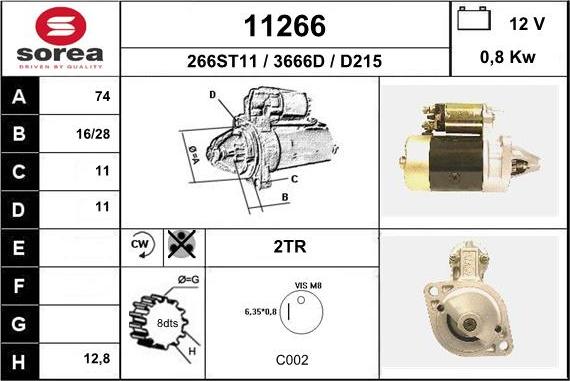 EAI 11266 - Стартер autospares.lv