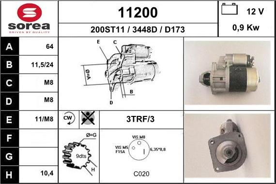 EAI 11200 - Стартер autospares.lv