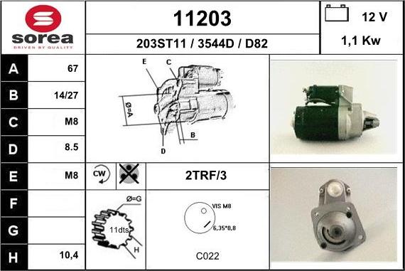 EAI 11203 - Стартер autospares.lv