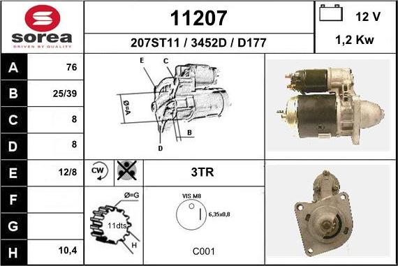 EAI 11207 - Стартер autospares.lv