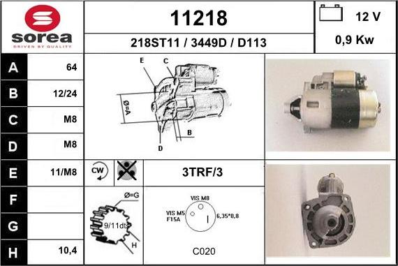 EAI 11218 - Стартер autospares.lv